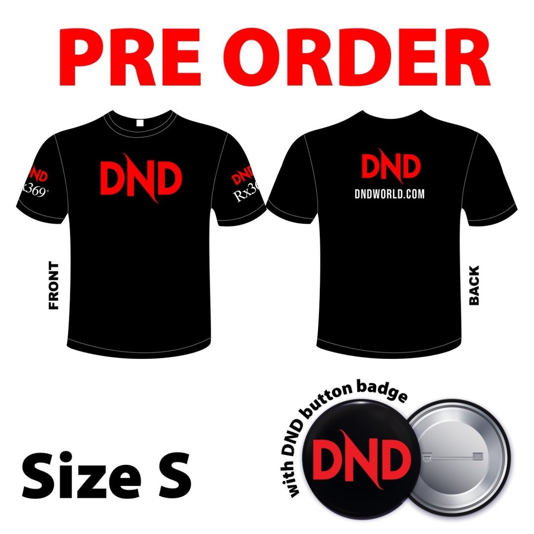 1 DND T.SHIRT(SHORT SLEEVE) (SIZE S) + 1 DND BADGE