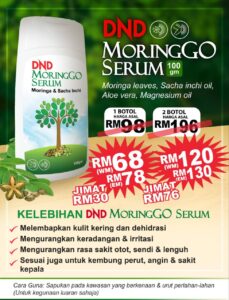 DND MORINGGO SERUM (MORINGA + SACHA INCHI OIL) 100g