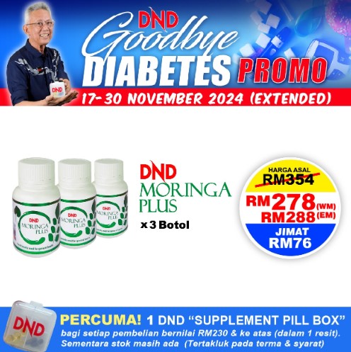 PACKAGE 10: DND MORINGA PLUS (60 VEGE CAPSULE) X 3 BOTOL