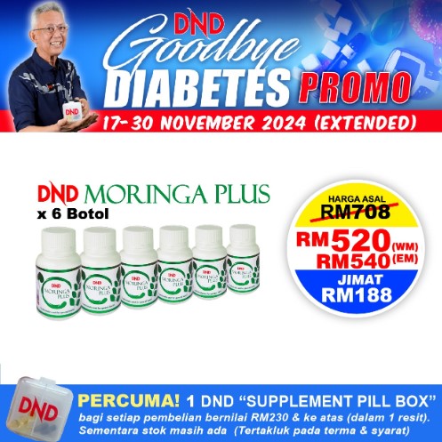 PACKAGE 11: DND MORINGA PLUS (60 VEGE CAPSULE) X 6 BOTOL