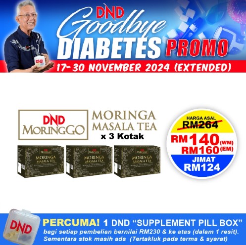 PACKAGE 23: DND MORINGGO MORINGA MASALA TEA (20 SACHETS X 2.5g) X 3 KOTAK