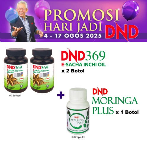 2 BOTOL DND369 E-SIO SOFTGEL + 1 BOTOL DND MORINGA PLUS