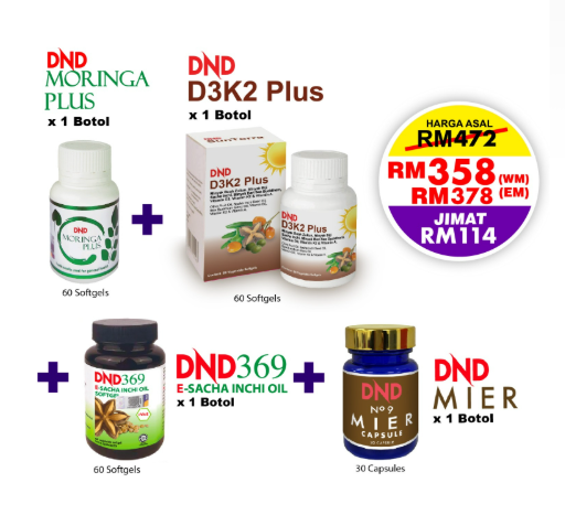 PACKAGE-KESIHATAN-CA-KOLON-1-DND369-E-SIO-60-Softgel-1-DND-D3K2-PLUS-60-Softgel-1-DND-MORINGA-PLUS-60-Cap-1-DND-MIER30-Cap