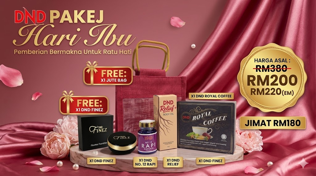PAKEJ-HARI-IBU-PAKEJ-A-1-DND-ROYAL-COFFEE-1-DND-RELIEF-1-DND-RAPI-FREE-1-JUTE-BAG-1-DND-FINEZ-1